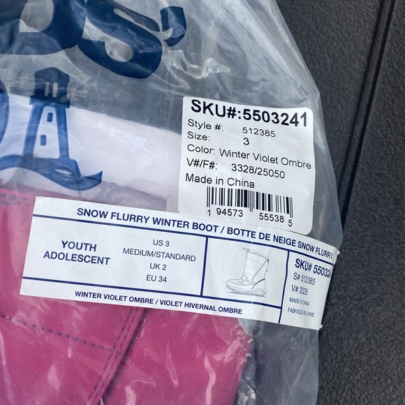 NWT - LANDS’ END Kids Snow Flurry Insulated Winter Boots in Winter Violet Ombré - Picture 7 of 7